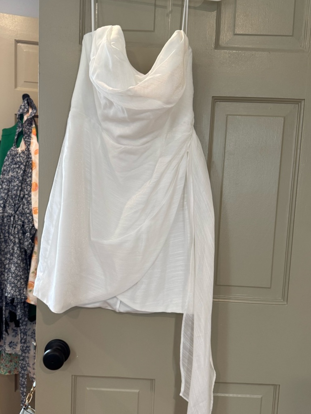Princess Polly White Strapless Cowl Mini Dress